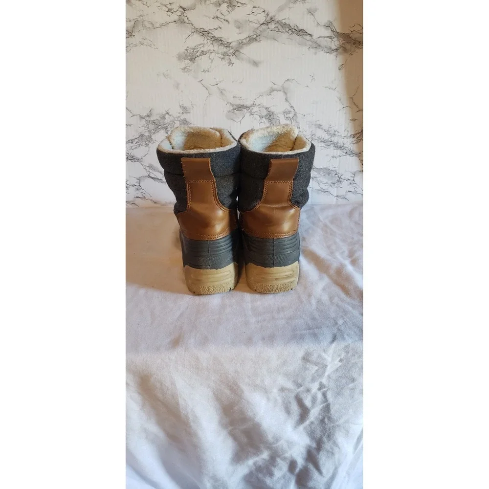 Jands Duck Boots. Womens 7.5  Navy And Brown. Fleece Lined. Waterproof